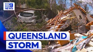 Queensland’s south east hit with severe thunderstorms leaving a woman dead  9 News Australia [upl. by Eachern]