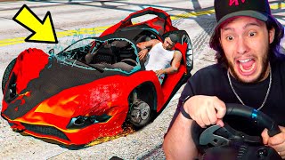 GTA 5 COM VOLANTE e BATIDAS REALISTAS [upl. by Ongineb]