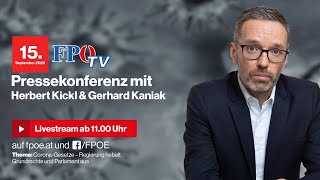 FPÖPressekonferenz mit Herbert Kickl „Regierung hebelt Grundrechte und Parlament aus“ [upl. by Pooi]