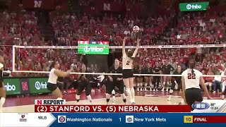 No 5 Nebraska volleyball sweeps No 2 Stanford [upl. by Ahsemrak897]