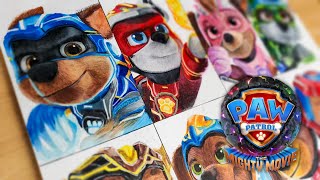 Drawing PAW Patrol  The Mighty Movie  The Mighty Pups [upl. by Reede665]