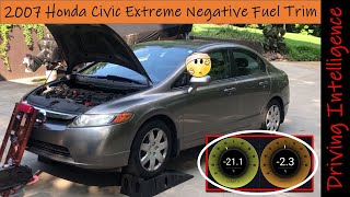 How To Diagnose Extreme Negative Fuel Trims 8th Gen 20062011 Honda Civic  Civic Series Part 6 [upl. by Asiak]