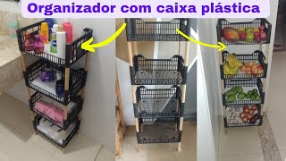 Ideia com caixa plástica Organizador [upl. by Akenit]