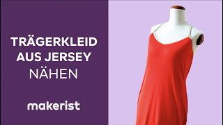 Jerseykleid mit Spaghettiträgern für Damen nähen  schnell und einfach mit elastischem Einfassband [upl. by Llerad631]