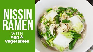 NISSIN RAMEN with EGG amp VEGETABLES [upl. by Ahsitniuq]