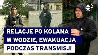 Powódź w Polsce Reporterzy TVN24 z Głuchołazów Kłodzka i Międzyrzecza Dolnego Przerwana relacja [upl. by Earahs643]