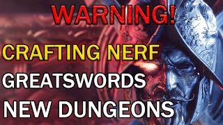 New World Crafting Nerf  New Dungeons  New Weapons [upl. by Werd]