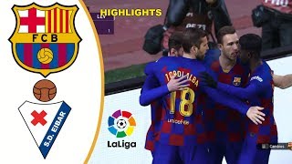 BARCELONA vs EIBAR 50  LIGA SANTANDER  220220  Highlights  Goles [upl. by Marx]