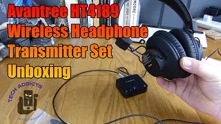 Avantree HT4189 Wireless Headphone Transmitter Set Unboxing [upl. by Nuahs]