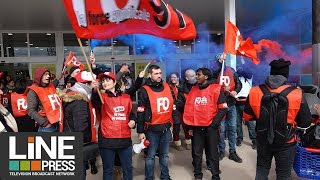 Nouvelle mobilisation des employés de Carrefour  Les Ulis 91  France 31 mars 2018 [upl. by Urina]