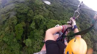 1K Zip line in Costa Rica Monteverde Cloud Forest Wearing my Go Pro Hero2 [upl. by Nemajneb]