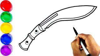 Draw a Nepali Khukuri  Khukuri  खुकुरी খুকুরি [upl. by Eiba]