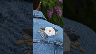 DIY hand embroidery denim jacket [upl. by Burkhart]