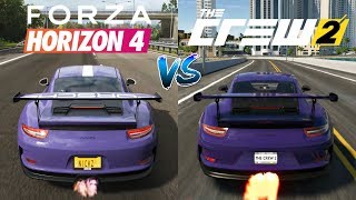 Forza Horizon 4 vs The Crew 2  Cars Engine Sounds Direct Comparison [upl. by Nikkie954]