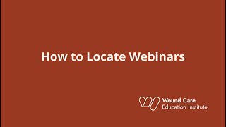 How to Locate Webinars [upl. by Nylhsoj686]