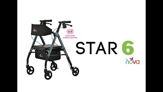 NOVA Star 6 Rollator with Extra Wide Back [upl. by Gavini]