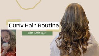 EASY CURLY HAIR ROUTINE  SATINIQUE Straightening Balm amp Styling Cream [upl. by Nnylhsa330]