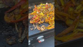 Grilling Peppers Onions and Mushrooms on the Blackstone [upl. by Aarika]