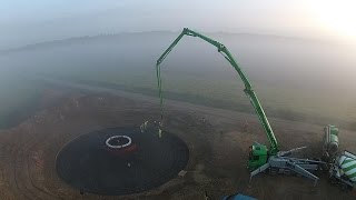 Construction Of A Wind Turbine Foundation Filmed From A Drone [upl. by Oilime]