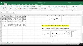 TOPSIS using Excel MCDM problem YouTube [upl. by Maxine]