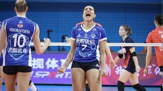 Tainara santos  Shandong vs Shanghai  China volleyball League 2024 [upl. by Godrich]