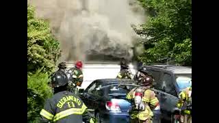 USA Fire gas ignition Garage fire flashover on Vimeo [upl. by Aruol]