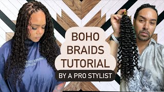 How To Do Boho Knotless Box Braids [upl. by Berthold]