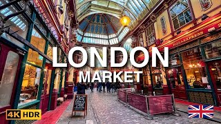 This is Londons Oldest Market Leadenhall Market Walking Tour 4K HDR [upl. by Notyalc961]