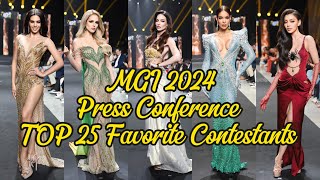 Miss Grand International 2024  TOP 25 FAVORITE CONTESTANTS IN PRESS CONFERENCE [upl. by Kenton]