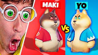 Batalla Perros de Colores 🟡🔴🔵🟢 Rojo vs Azul 😂  Party Animals TEKENDO [upl. by Astiram49]