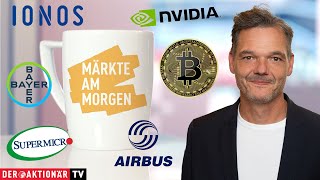 Märkte am Morgen Bitcoin Gold Tesla Nvidia Super Micro Apple Airbus Dt Bank SAP Bayer [upl. by Vezza]