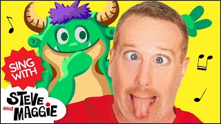 Halloween Spooky Monster Dance Party for Kids  Do the Monster Stomp  Sing with Steve and Maggie [upl. by Anihs972]