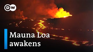 Mauna Loa volcano eruption threatens busy Hawaii highway  DW News [upl. by Rebmyt]