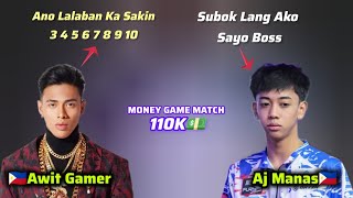 Aj Manas 🆚 Awit Gamer 3 4 5 6 7 8 9 10 Partida  10ball race to 6 Hill hill match [upl. by Yram]