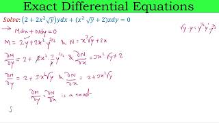 Easily Solved Exact Differential Equation Engineering Mathematics Best Example [upl. by Eceirehs]