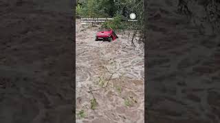 Mini Cooper Bobs Downstream During France Flooding [upl. by Nytsua]