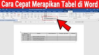 Cara Cepat Merapikan Tabel di Word [upl. by Nnylsaj]