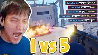 CSGO QUÁ CẢM XÚC VỚI PHA ACE 1 VS 5 CỦA ĐẠI TƯỚNG LINH KHIẾN CẢ KÊNH CHAT BÙNG NỔ [upl. by Damian421]