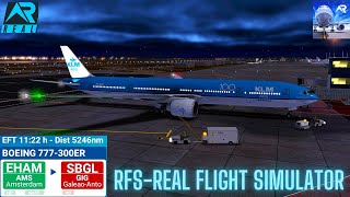 RFS–Real Flight Simulator–AMSTERDAM–TO–BRAZIL–Full Flight–B777300ER–KLM Dutch Airlines–Real Route [upl. by Swirsky798]