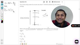 Four of the energy states for an atom are shown Transition between any two states is possible [upl. by Htebarual]