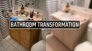 Small Bathroom Transformation  ASMR Bathroom Vanity Makeover  AllInOne Furniture Paint [upl. by Vtehsta]