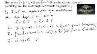 The vectors a3i2j2k and bi2k are adjacent sides of parallelogramVector algebraclass 12CBSE [upl. by Lleder]