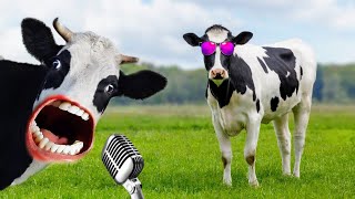 FUNNY COW DANCE 4│Cow Song amp Cow Videos 2024 Official  funny dancing cow  Cow mooing 1 hour gay [upl. by Adnocahs142]