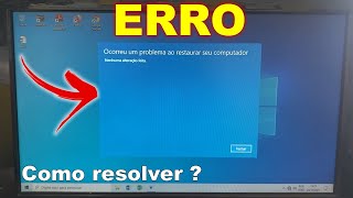 ERRO Windows 10  Não Foi Possível Encontrar o Ambiente de Recuperação Como Resolver [upl. by Brookhouse]