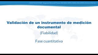 Fiabilidad de un instrumento de medición documental 58  año 2024 [upl. by Ahsats]