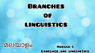 Branches of Linguistics summary in malayalamമലയാളം Module1 Language and Linguistics5th Semester [upl. by Ayahsey]