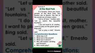 At the Rizal Park comprehension text [upl. by Lauree]