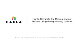 Complete Reexamination Using MyHousing Website  Section 8 [upl. by Ardnala]