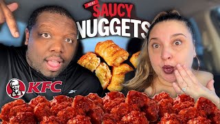 Trying ALL 5 FLAVORS of KFC NEW SAUCY NUGGETS Food Review [upl. by Cia]