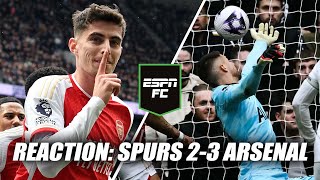 REACTION Arsenal’s title chase continues with win vs Tottenham  ESPN FC [upl. by Akeryt]